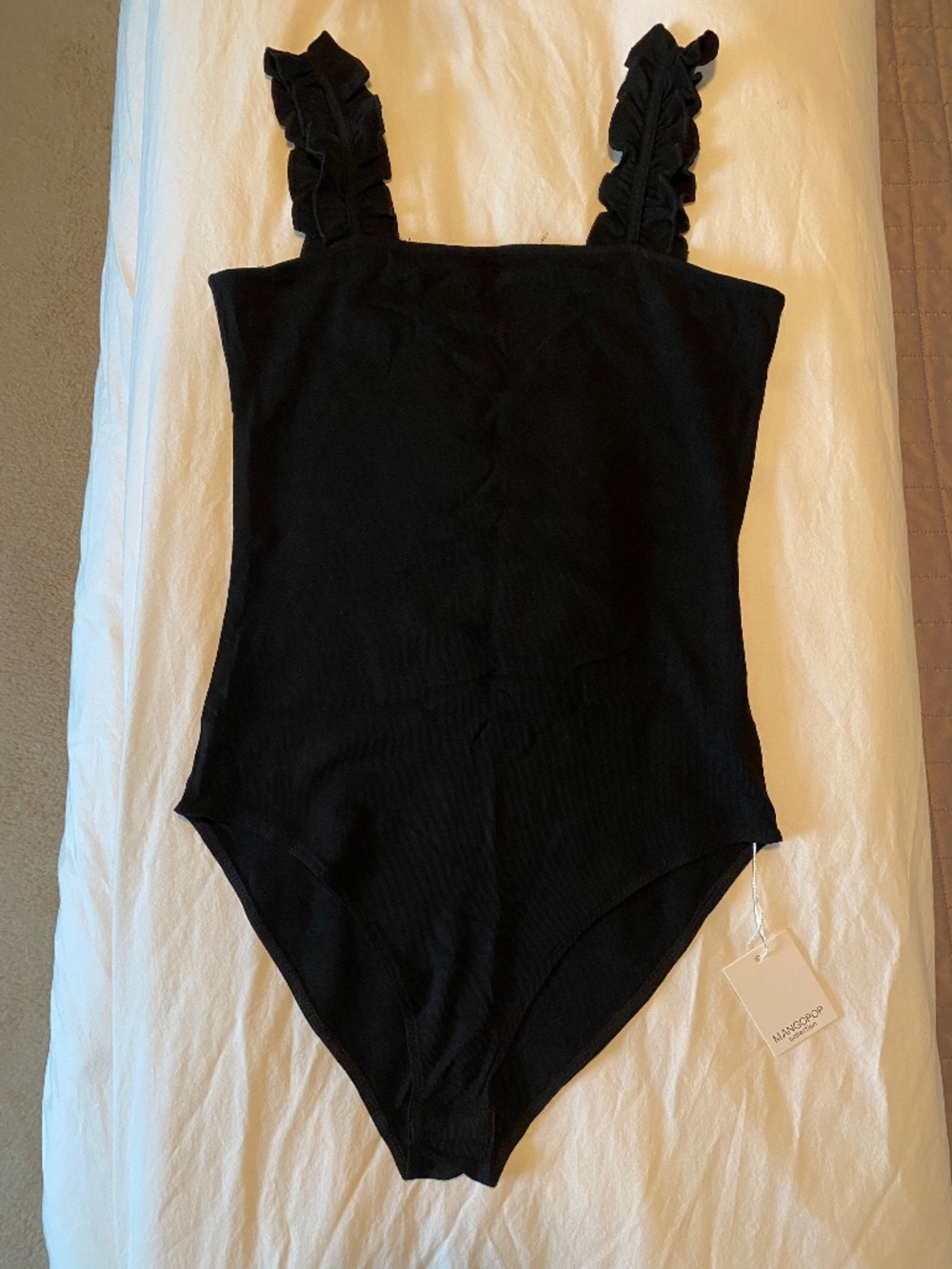 Mangopop black bodysuit, size M, New with Tags